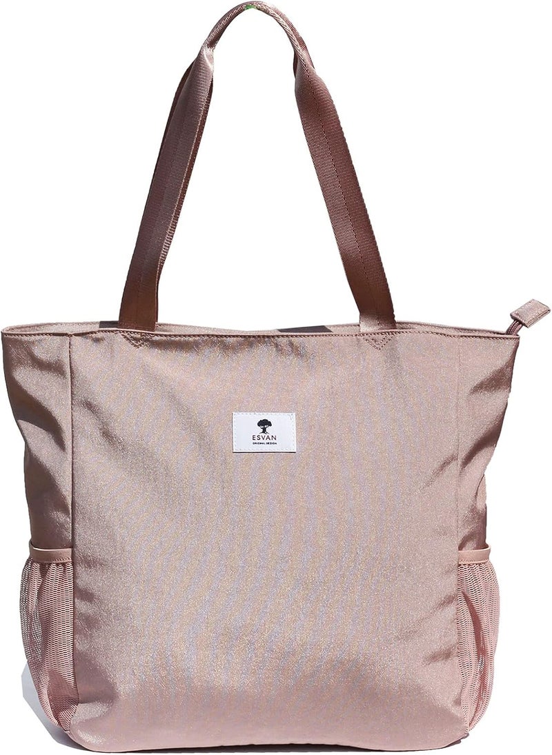 ESVAN Original Floral Water Resistant Large Tote Bag Shoulder Bag for Gym Beach Travel Daily Bags Upgraded - Image 4